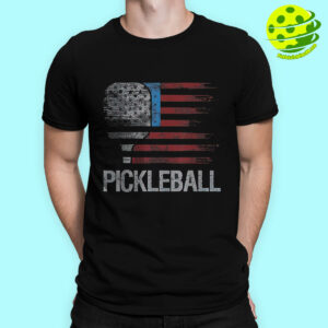 Male Model Pickleball Paddle American Flag Shirts