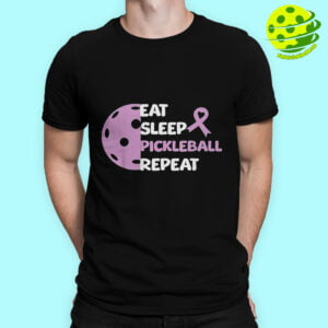 Male Model Eat Sleep Pickleball Repeat Shirt