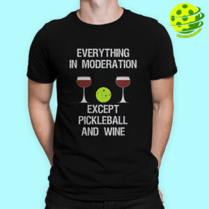 Male Model Everything In Moderation Except Pickleball And Wine Shirt