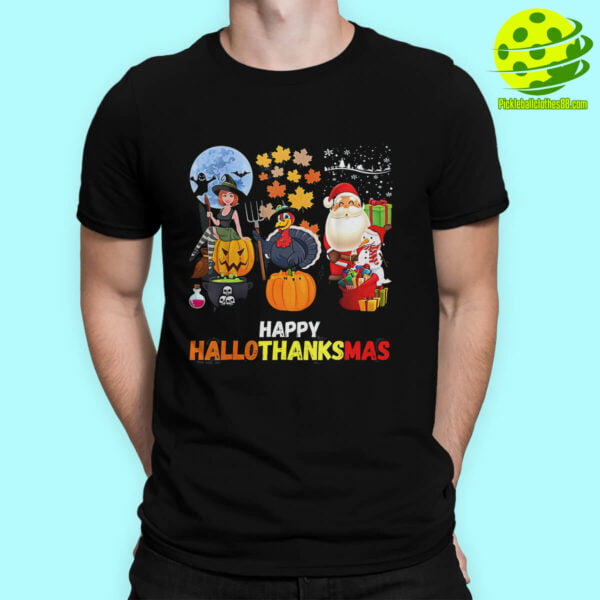 Happy Hallothanksmas Pickleball Shirt